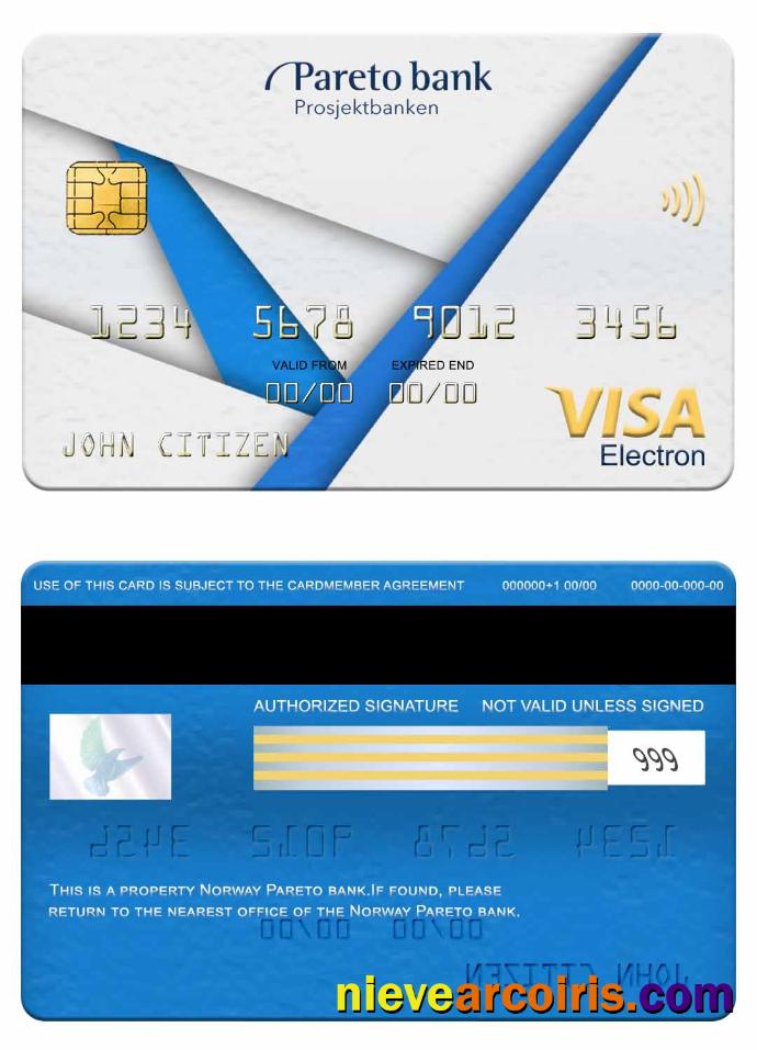 Norway Pareto bank visa electron card
